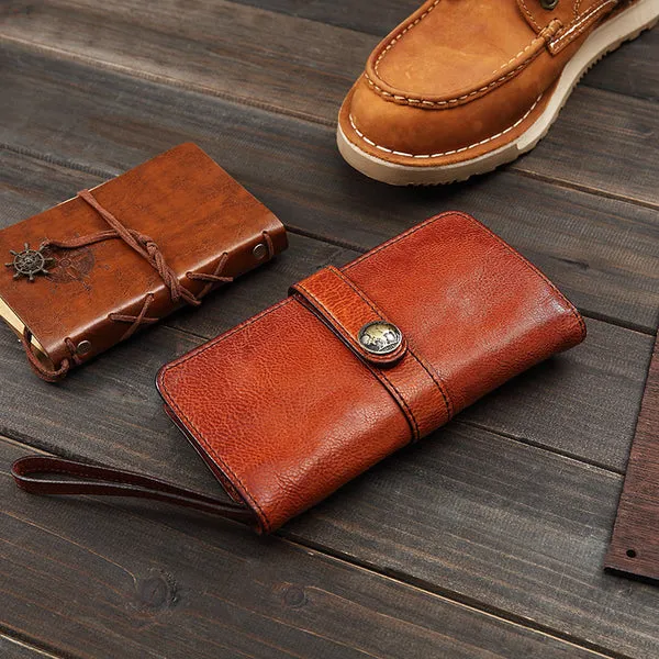 Full Grain Leather Wallet Handmade Long Wallet Card Holder Wallet
