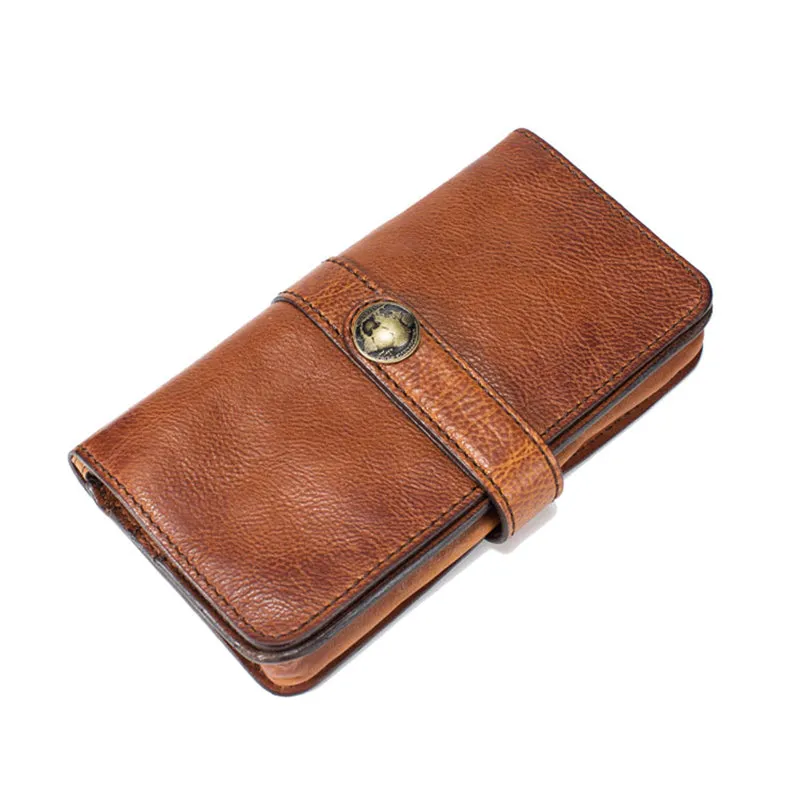 Full Grain Leather Wallet Handmade Long Wallet Card Holder Wallet