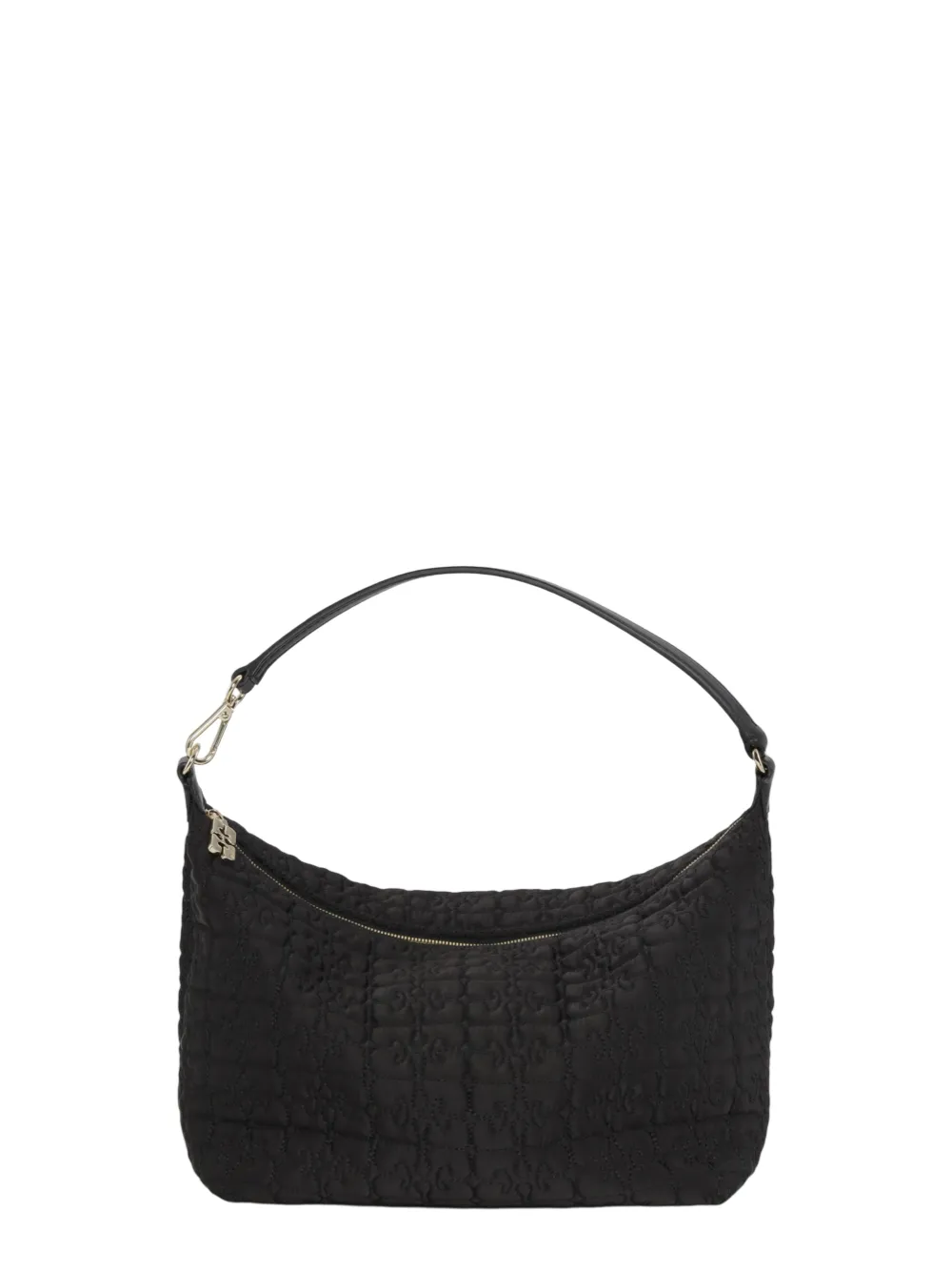 Ganni Butterfly Medium Pouch in Black Satin