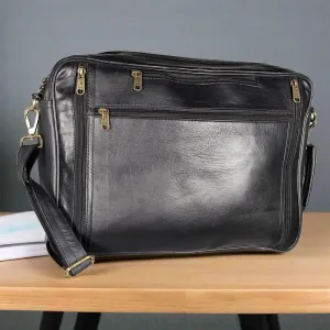 Genuine Leather Bag | Office Bag | Travel Bag Black
