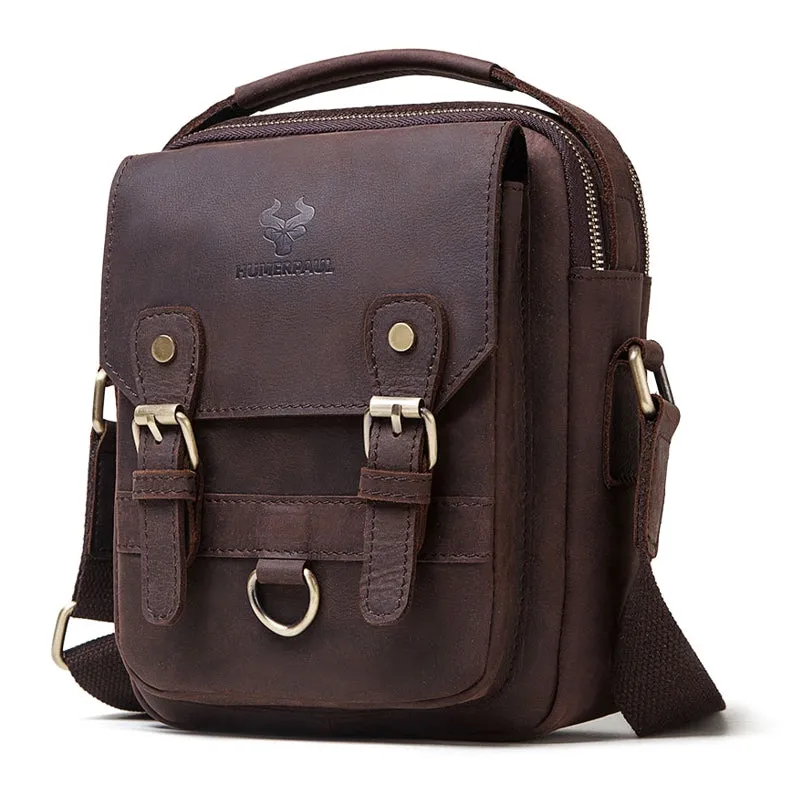 Genuine Leather Men Satchel Sling Bag