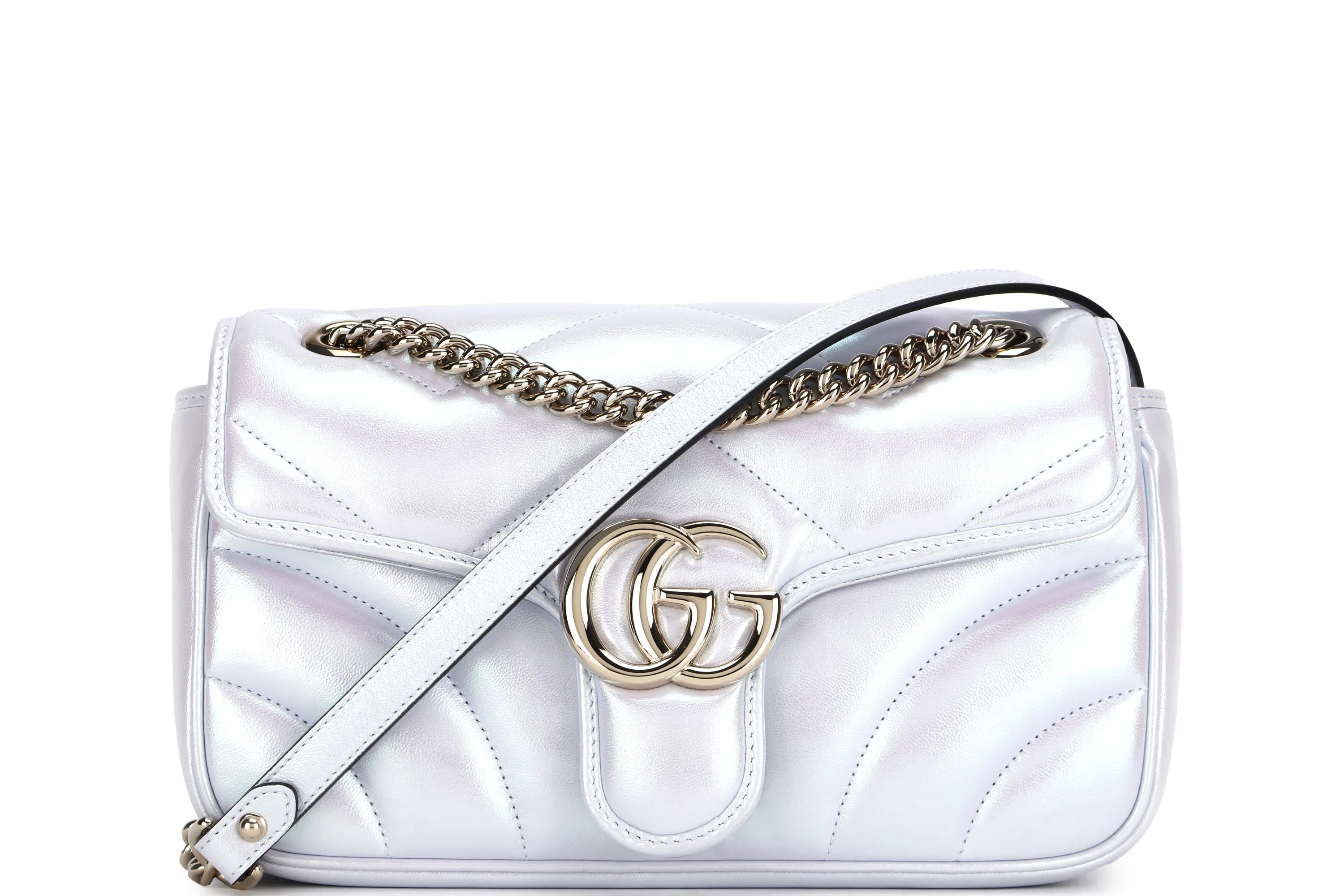 GIUCCI GG MARMONT SMALL SHOULDER BAG (443497-525040) GOLD HARDWARE, W26CM, NO DUST COVER