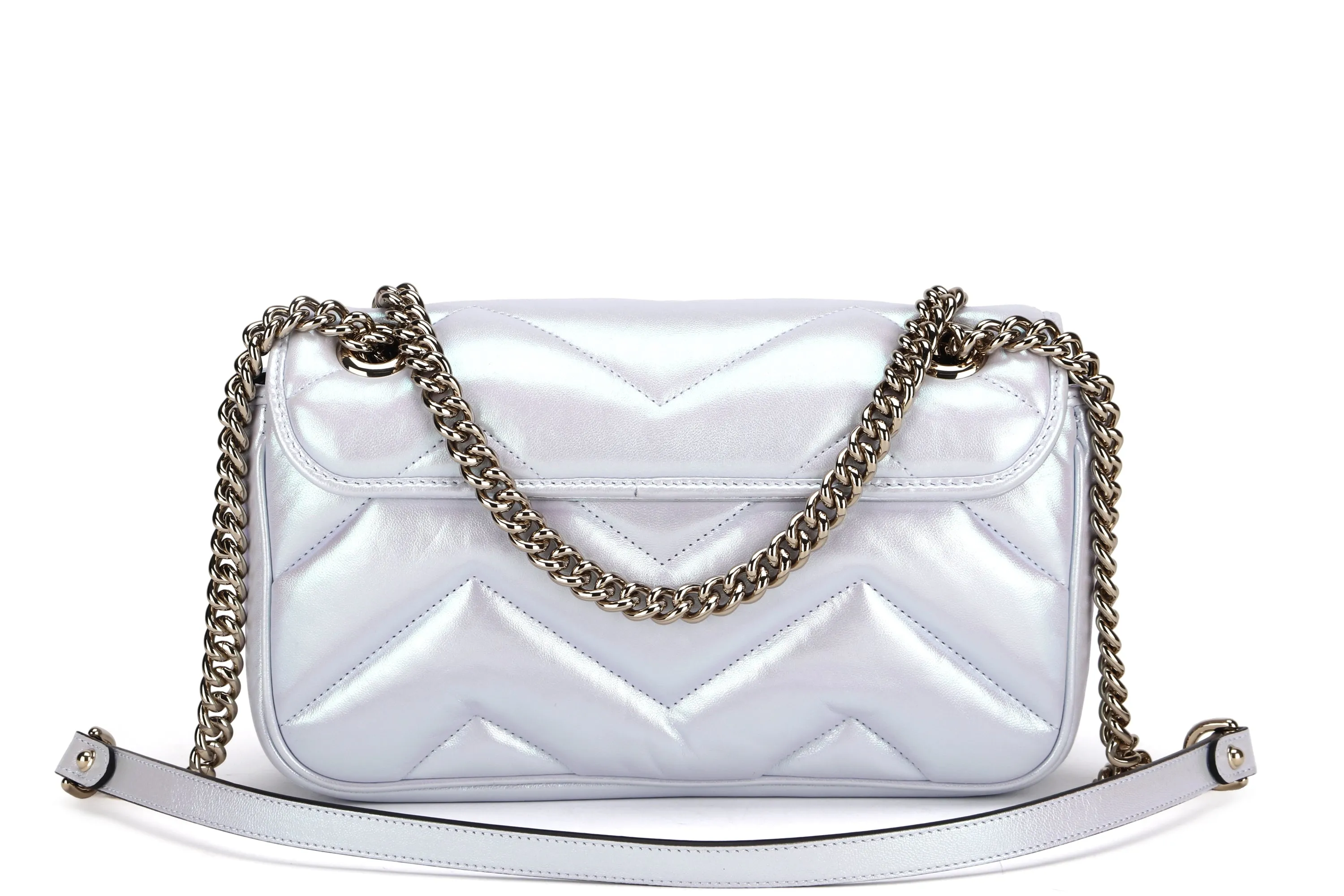 GIUCCI GG MARMONT SMALL SHOULDER BAG (443497-525040) GOLD HARDWARE, W26CM, NO DUST COVER