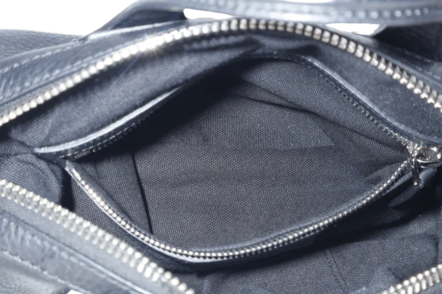 GIVENCHY NIGHTINGALE SATCHEL BLACK LEATHER SILVER HARDWARE WITH STRAPS AND DUST COVER