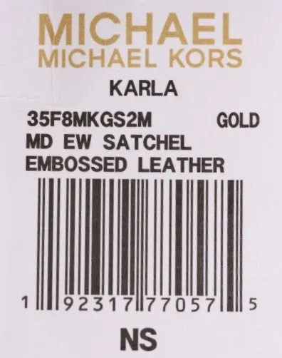 Gold KARLA Embossed Leather Satchel Bag