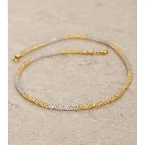 Golden & Silver Embellished Necklace