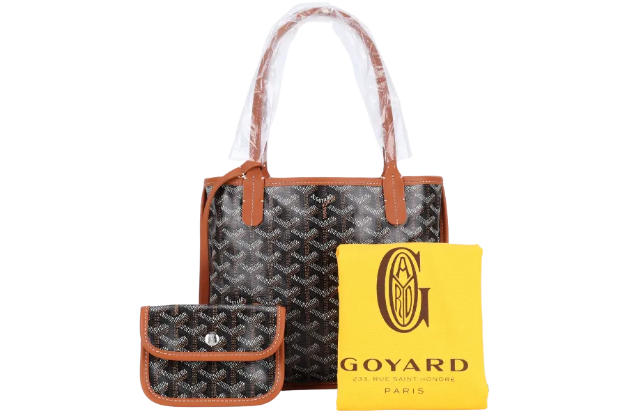 GOYARD ANJOU MINI BAG BLACK AND TAN COLOR WITH DUST COVER