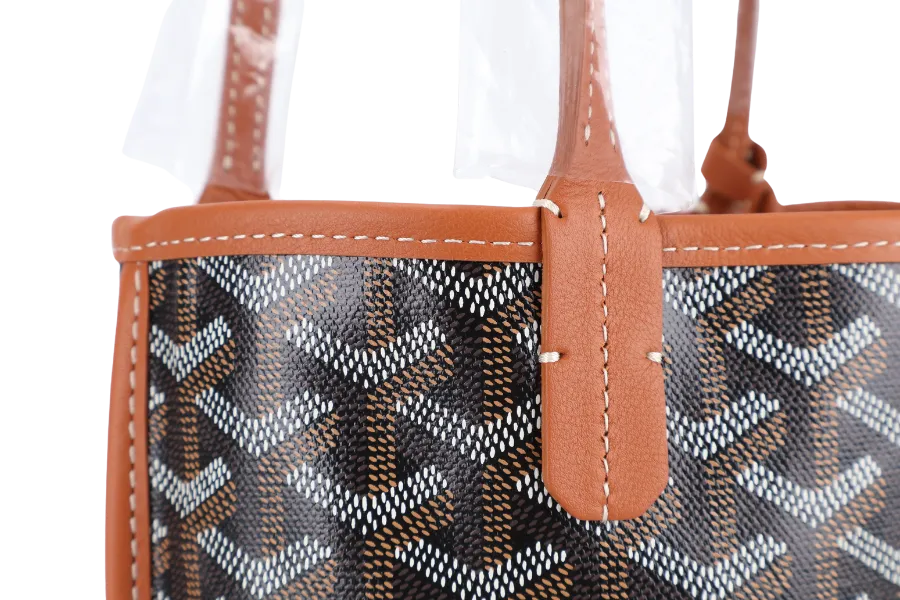 GOYARD ANJOU MINI BAG BLACK AND TAN COLOR WITH DUST COVER