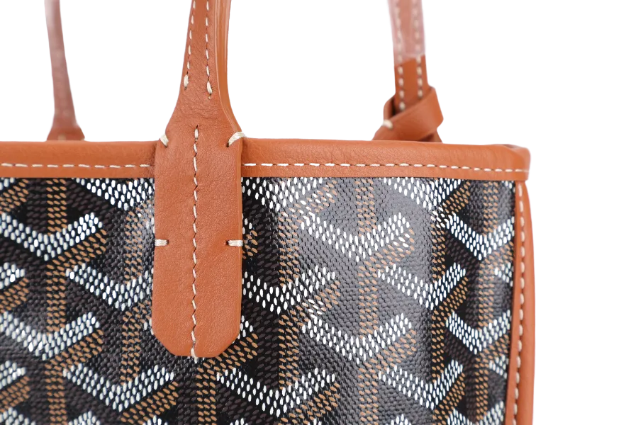 GOYARD ANJOU MINI BAG BLACK AND TAN COLOR WITH DUST COVER