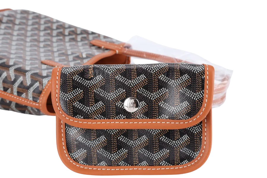 GOYARD ANJOU MINI BAG BLACK AND TAN COLOR WITH DUST COVER