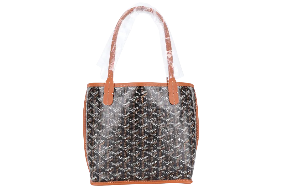GOYARD ANJOU MINI BAG BLACK AND TAN COLOR WITH DUST COVER