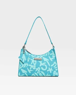 Graffiti Shoulder Bag in Blue
