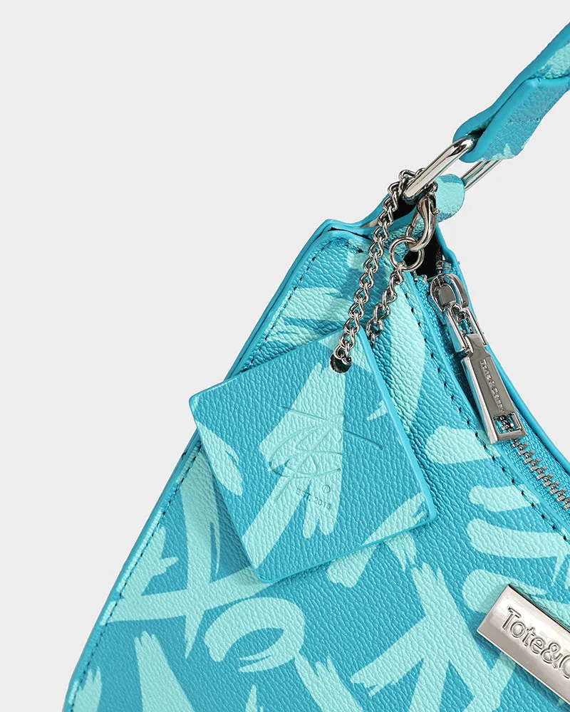 Graffiti Shoulder Bag in Blue
