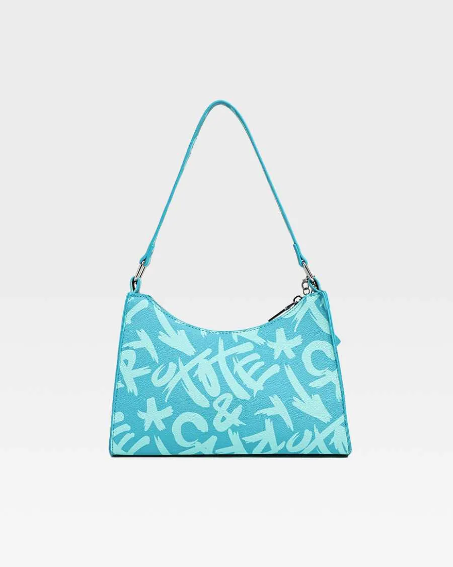 Graffiti Shoulder Bag in Blue