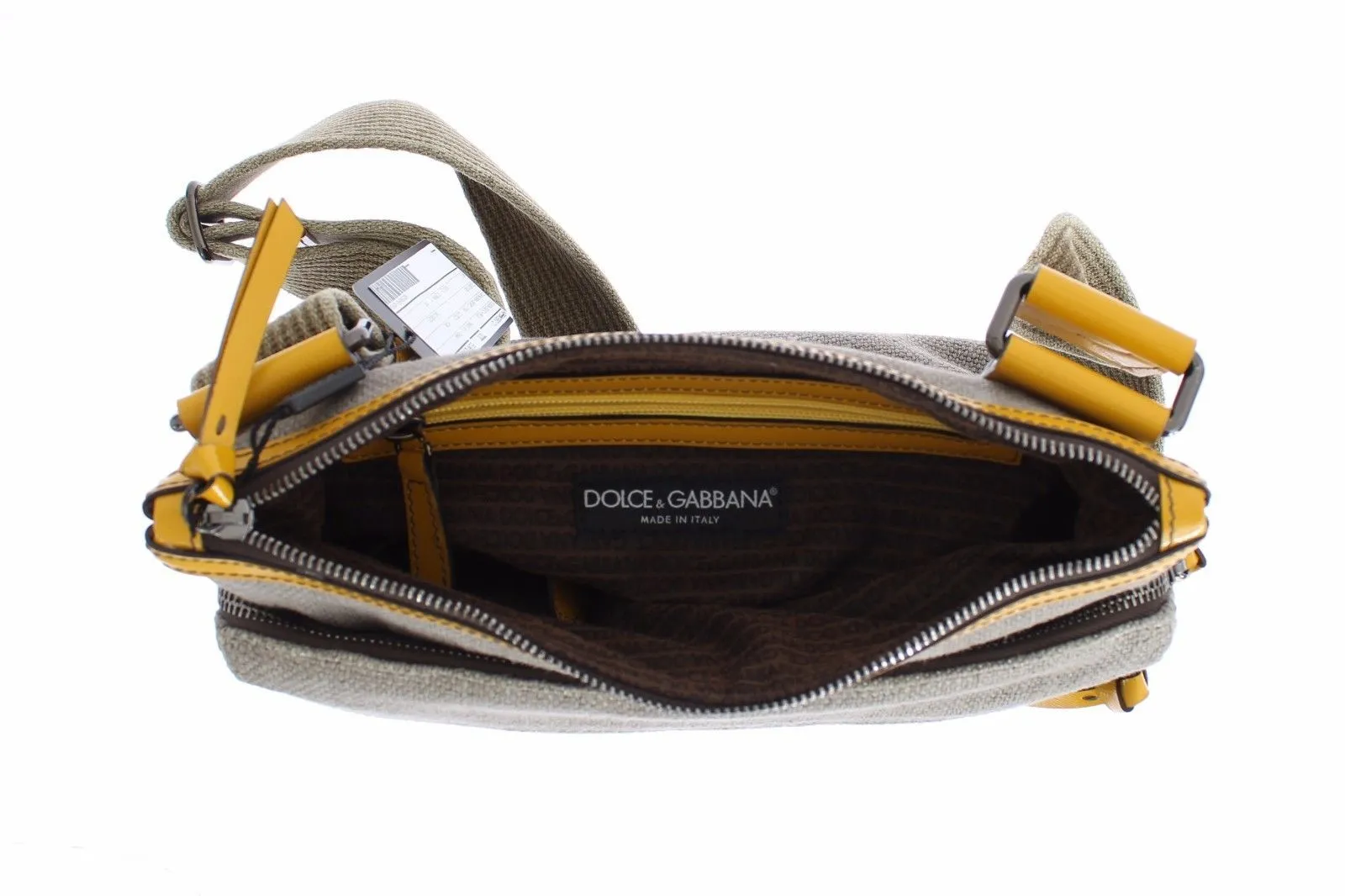 Gray Denim Leather Crossbody Shoulder Bag