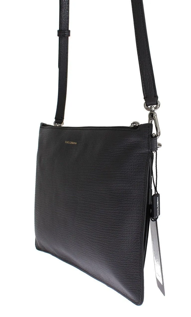 Gray Lizard Leather Shoulder Cross Body Handbag