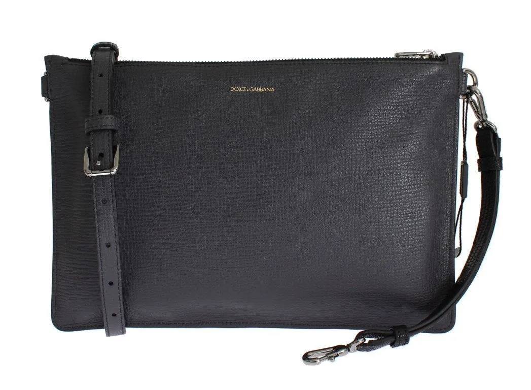 Gray Lizard Leather Shoulder Cross Body Handbag