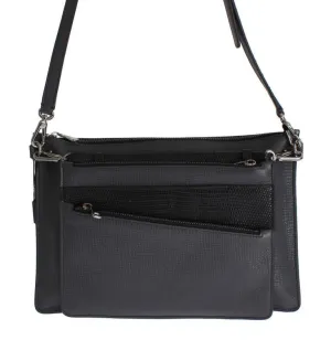 Gray Lizard Leather Shoulder Cross Body Handbag