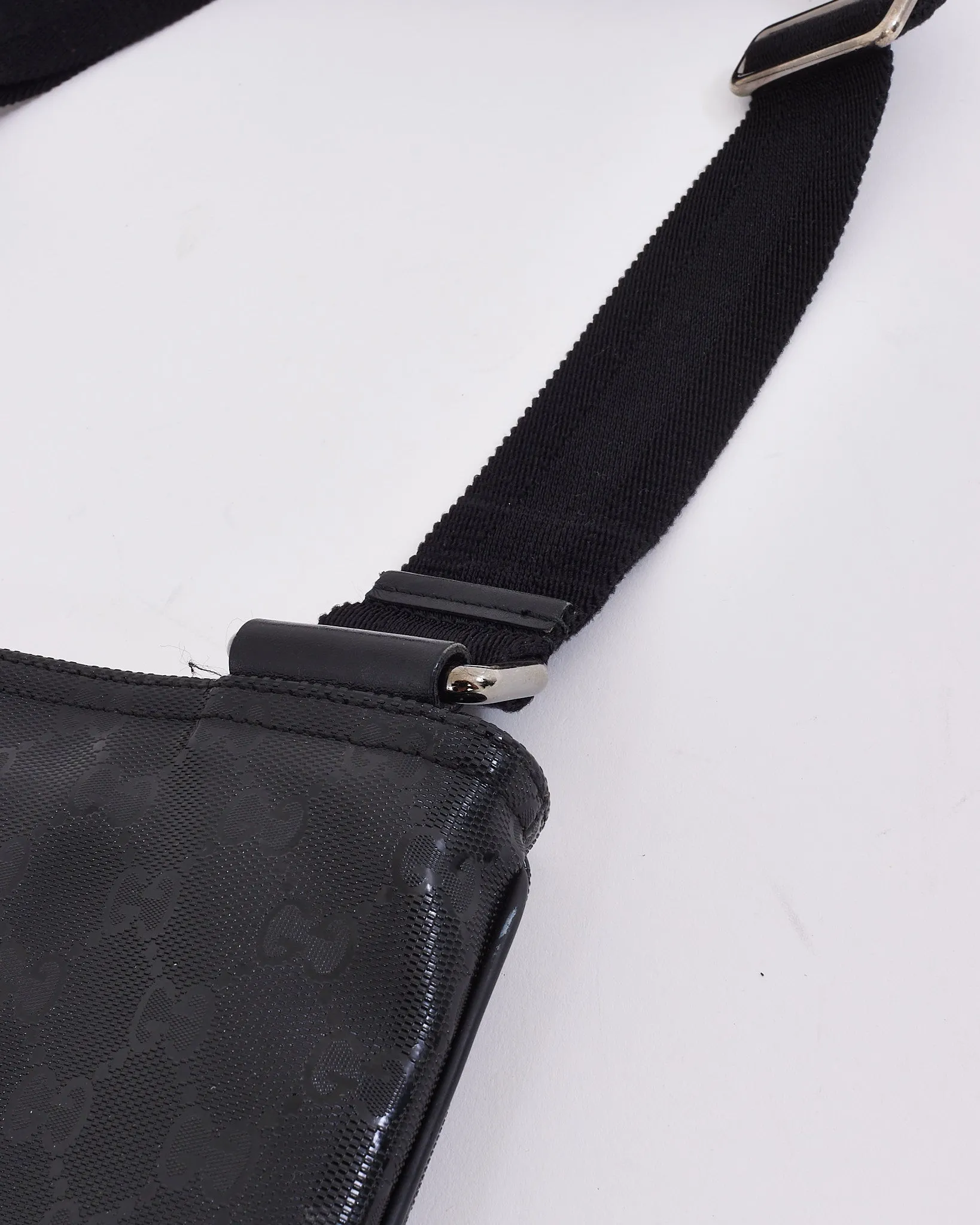 Gucci Black Crystal GG Monogram Canvas Messenger Bag
