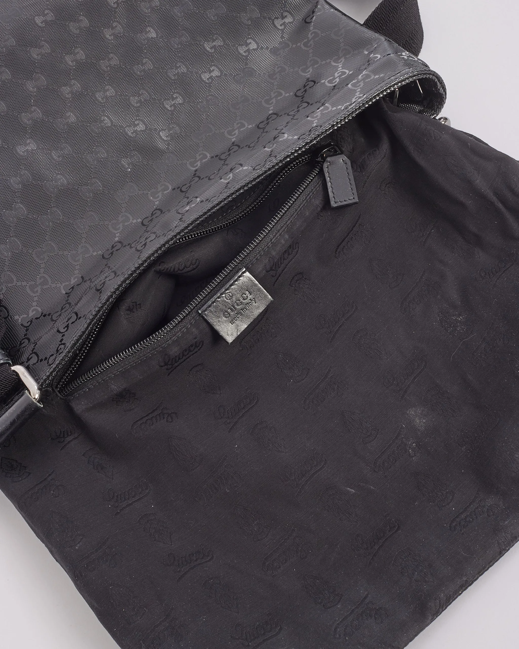 Gucci Black Crystal GG Monogram Canvas Messenger Bag