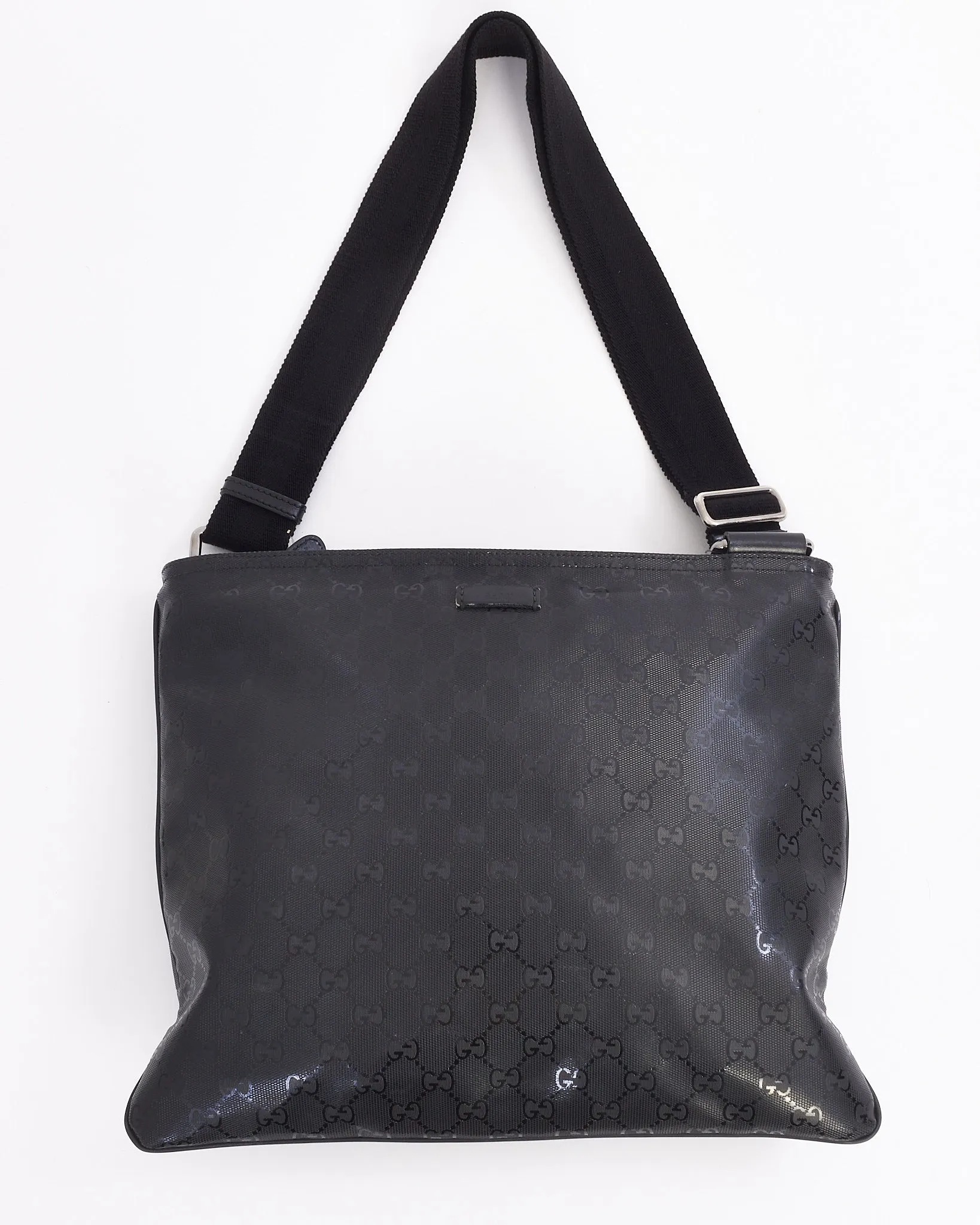 Gucci Black Crystal GG Monogram Canvas Messenger Bag