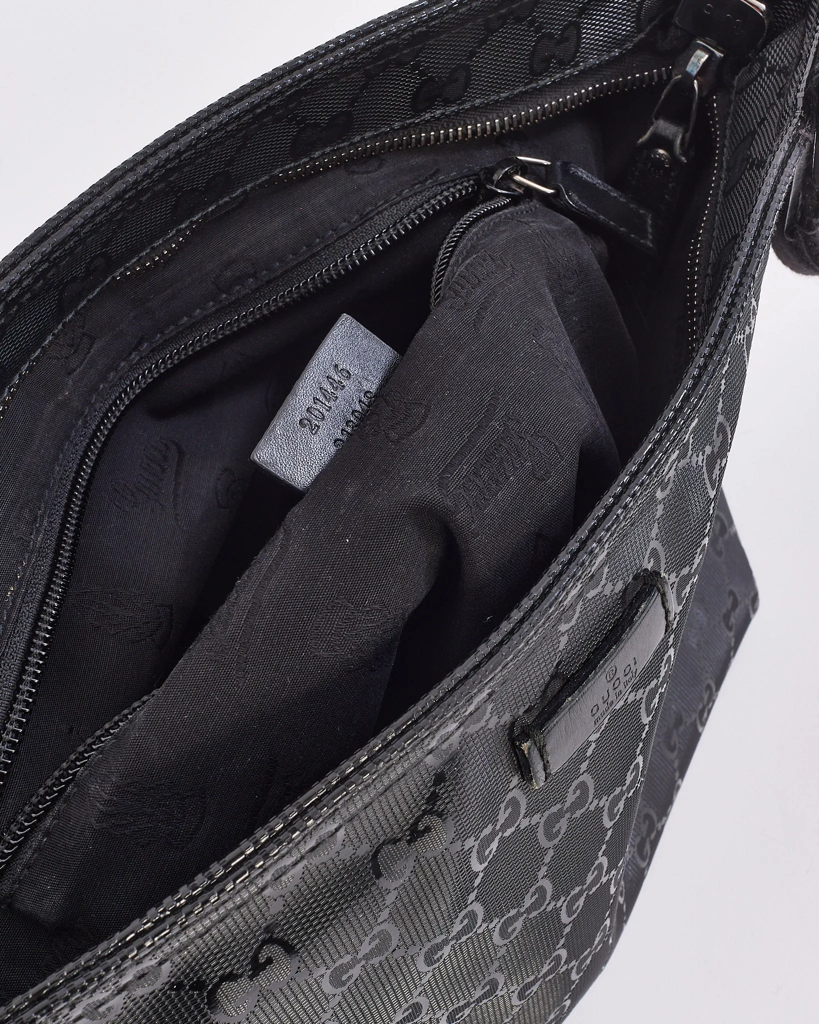 Gucci Black Crystal GG Monogram Canvas Messenger Bag