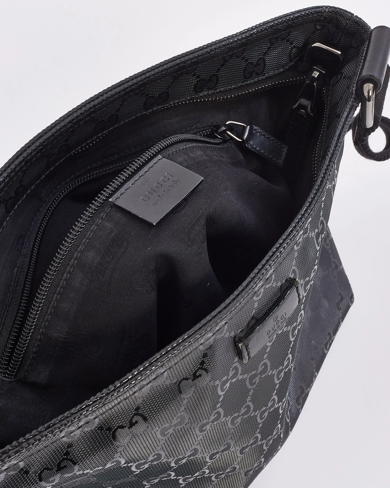Gucci Black Crystal GG Monogram Canvas Messenger Bag