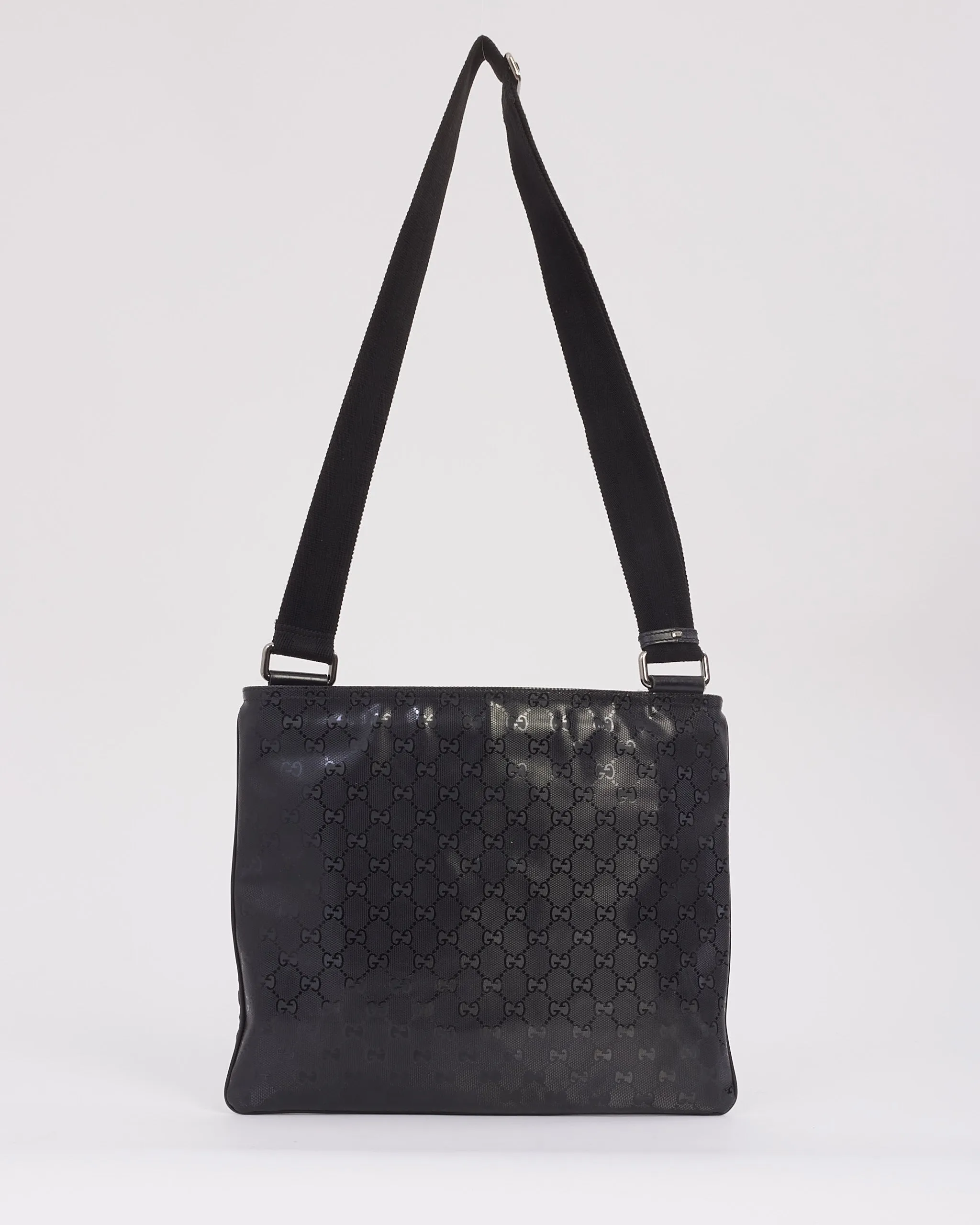 Gucci Black Crystal GG Monogram Canvas Messenger Bag