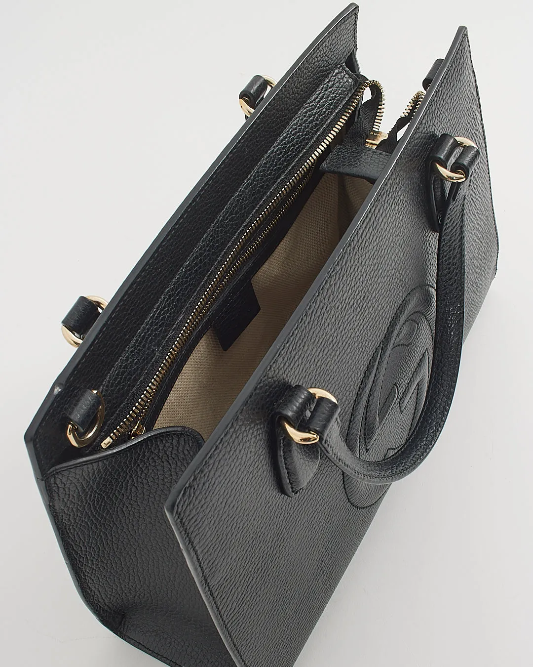 Gucci Black Leather Soho Medium Satchel Top Handle