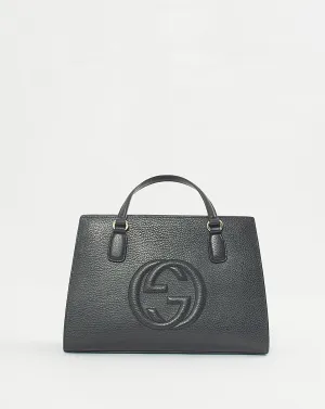 Gucci Black Leather Soho Medium Satchel Top Handle