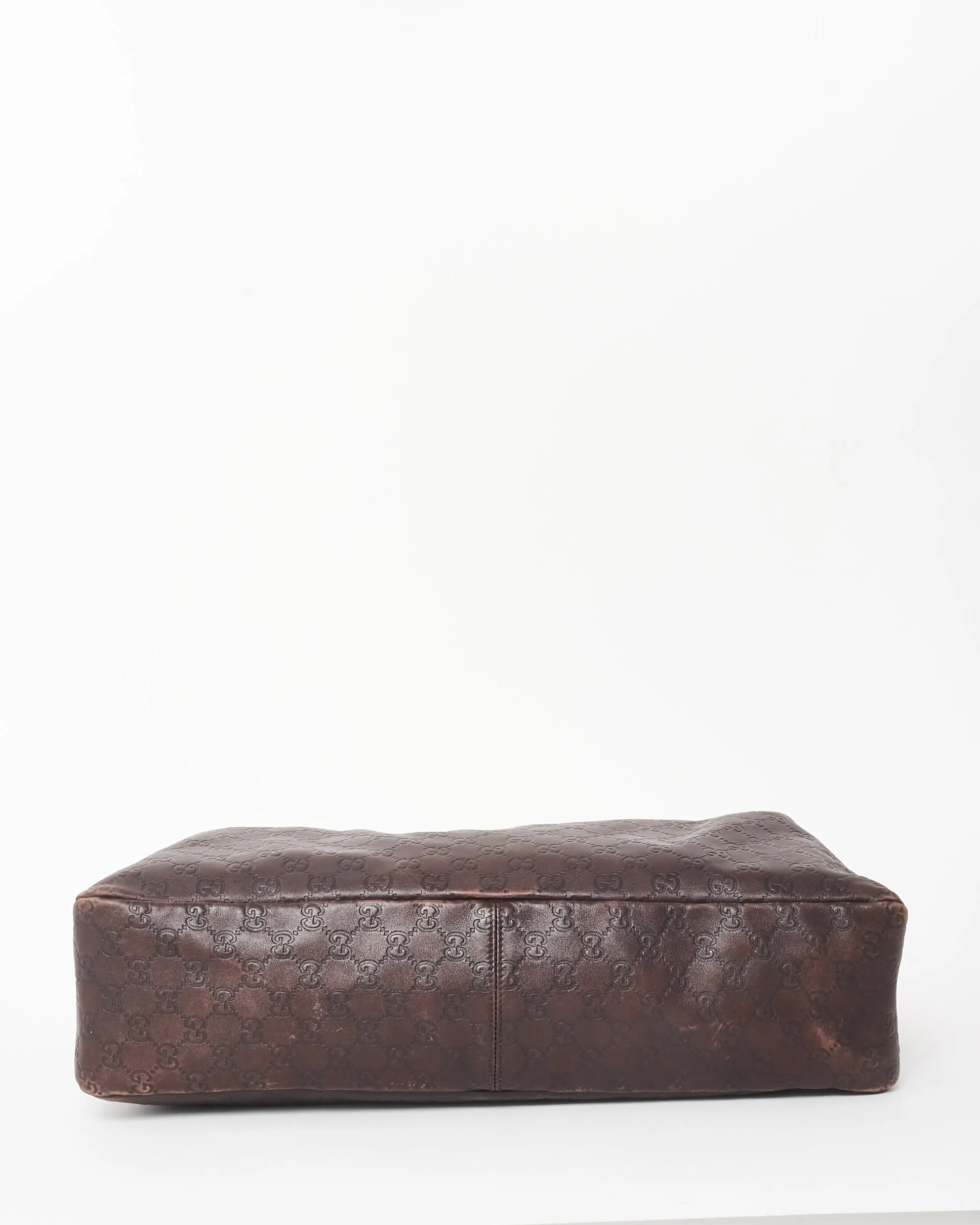 Gucci Brown Leather Guccissima Horsebit Shoulder Bag