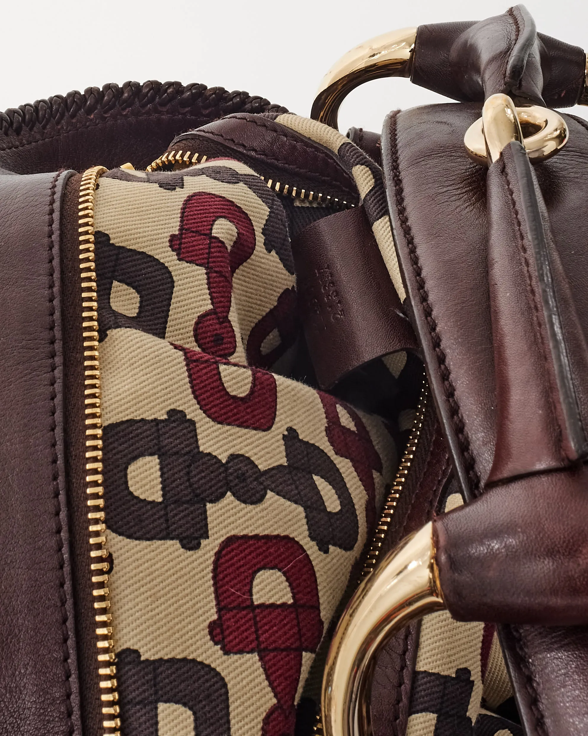 Gucci Brown Leather Guccissima Horsebit Shoulder Bag