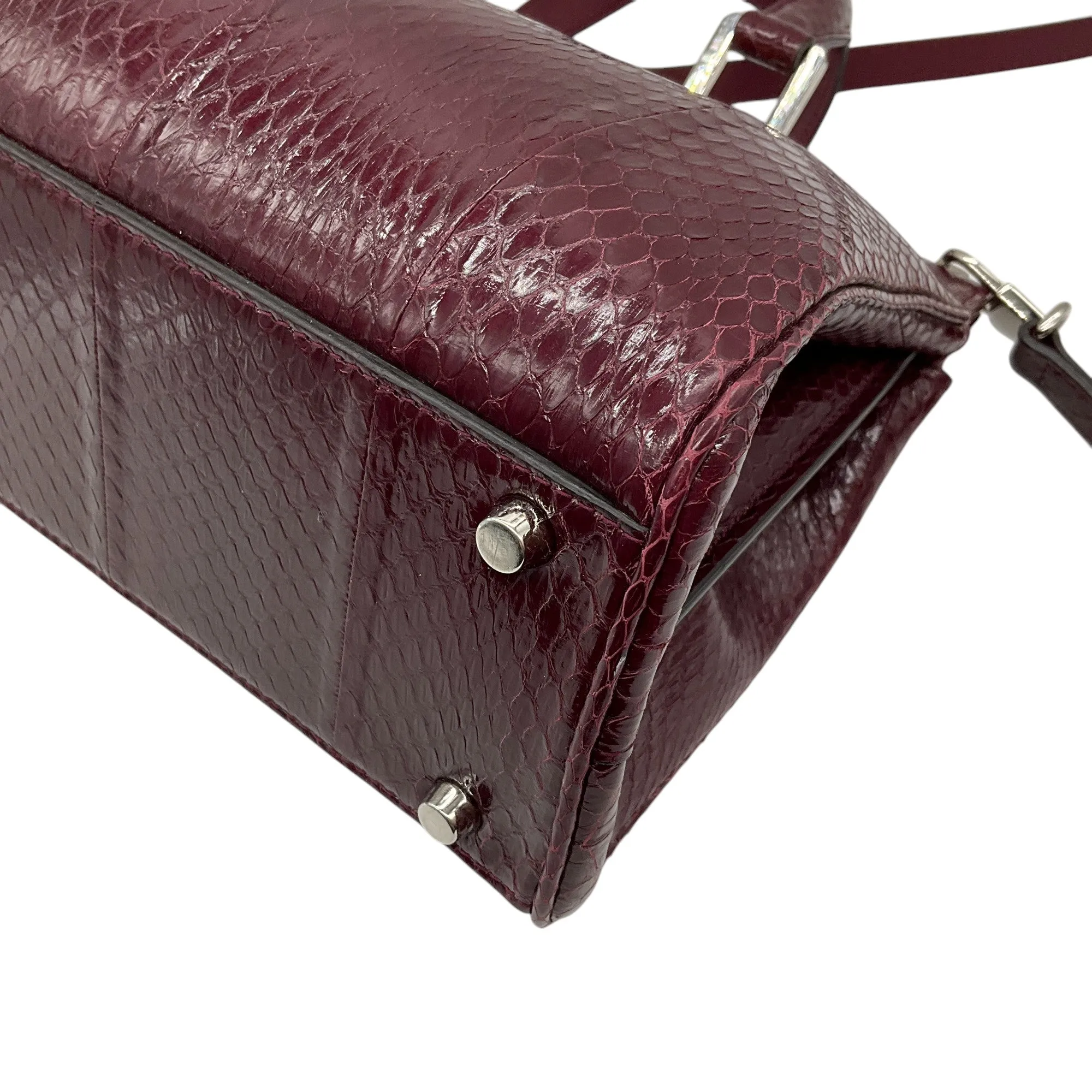 Gucci Cerise Snakeskin Zumi Satchel