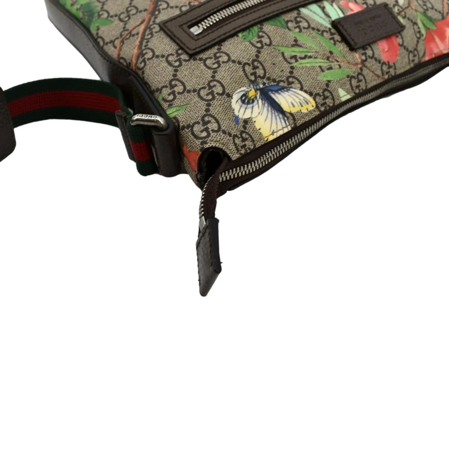 GUCCI Courrier Zip GG Supreme Canvas Messenger Bag Beige 406408