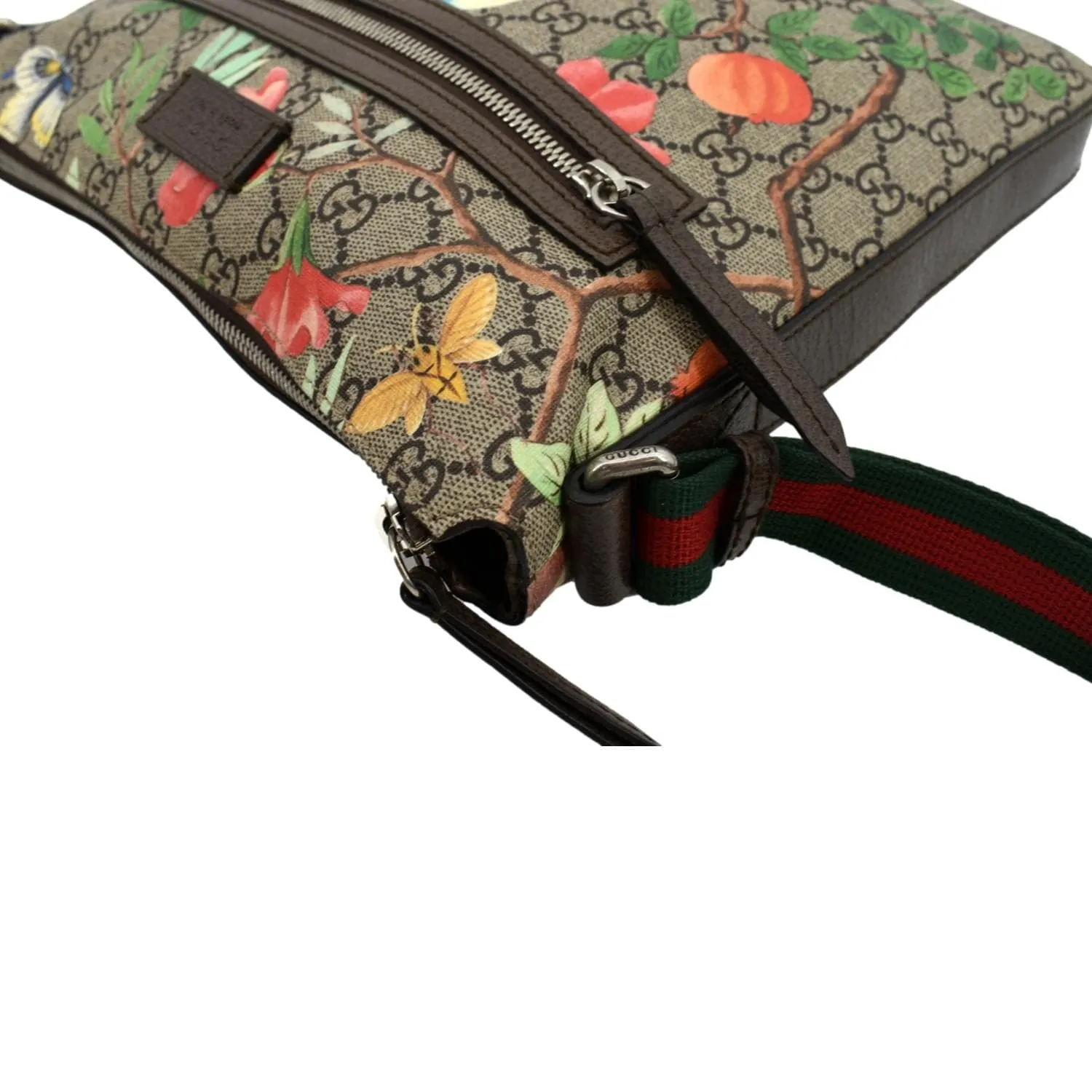 GUCCI Courrier Zip GG Supreme Canvas Messenger Bag Beige 406408