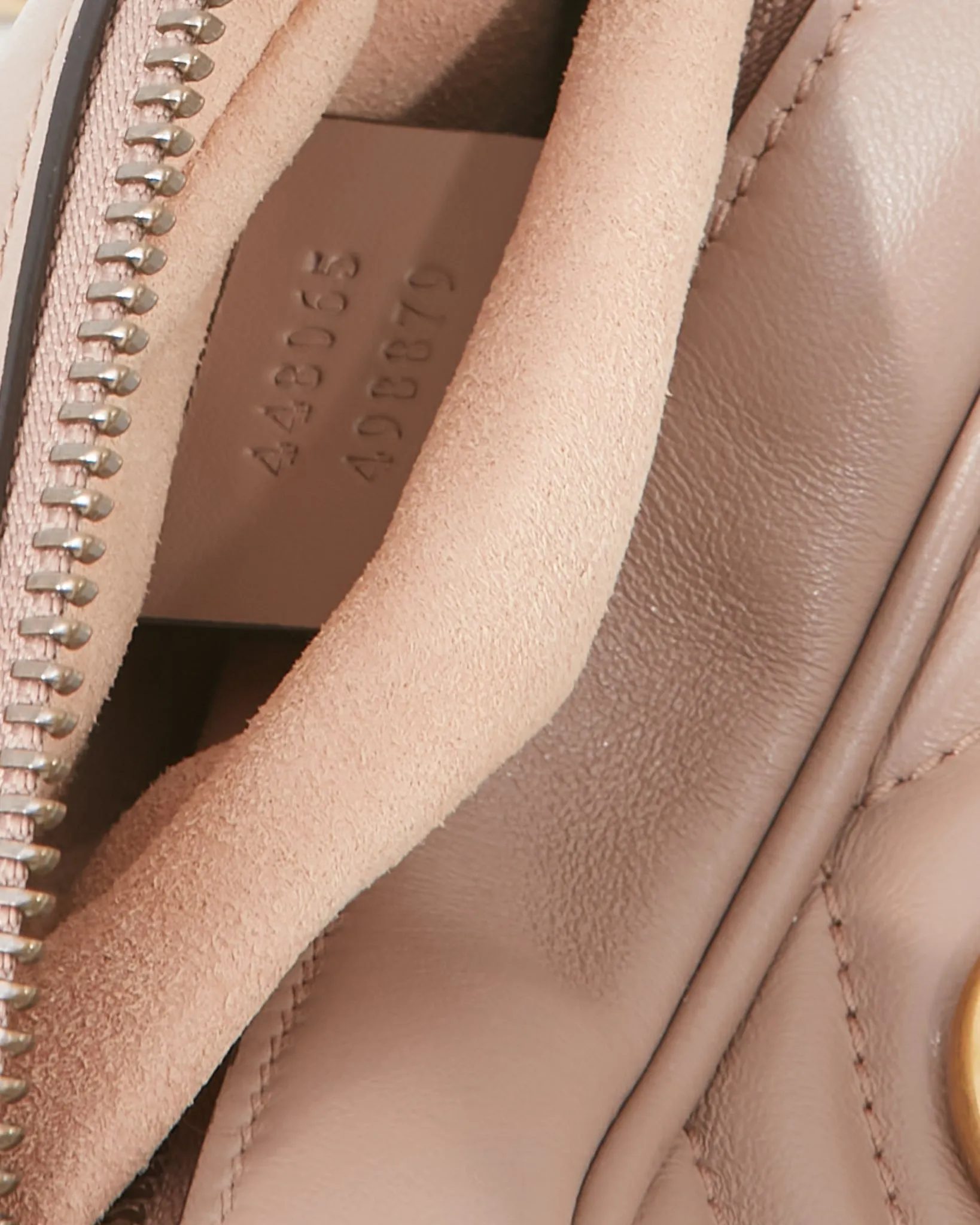 Gucci Dusty Pink Chevron Mini Marmont GG Camera Bag