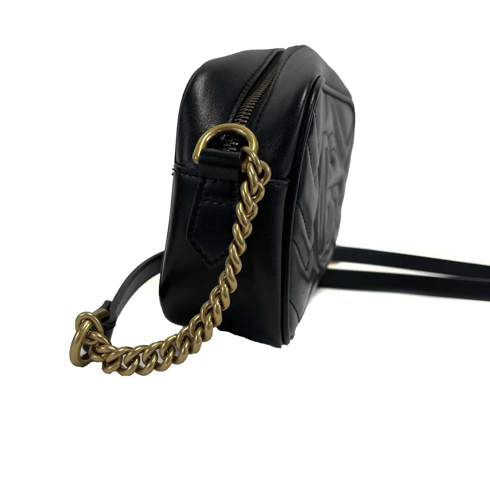 Gucci - GG Black Marmont Matelassé Mini Camera Bag