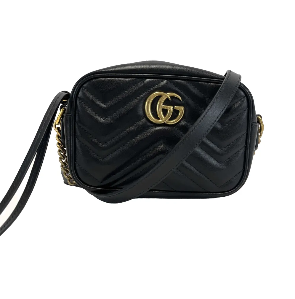 Gucci - GG Black Marmont Matelassé Mini Camera Bag