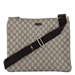 GUCCI GG Supreme Canvas Messenger Shoulder Bag Beige 201446