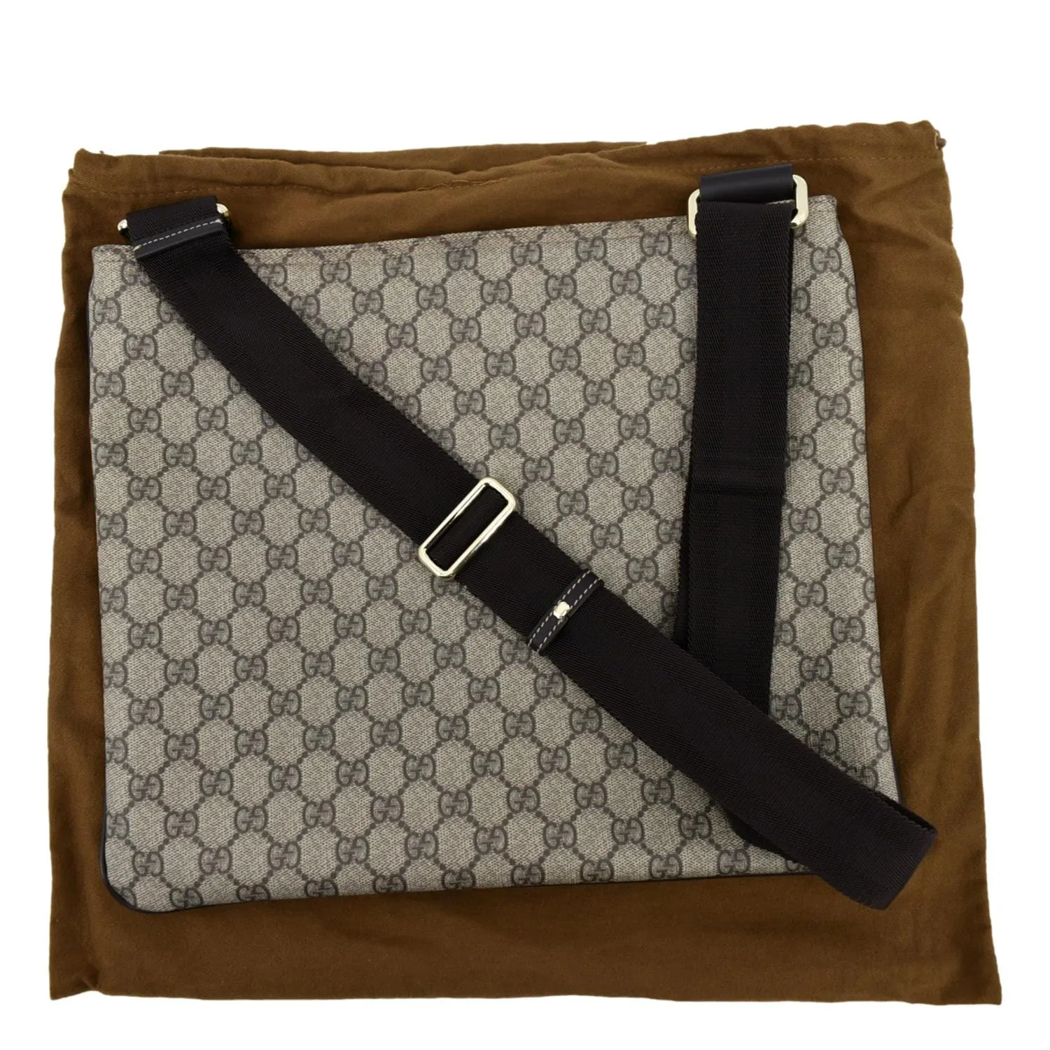 GUCCI GG Supreme Canvas Messenger Shoulder Bag Beige 201446