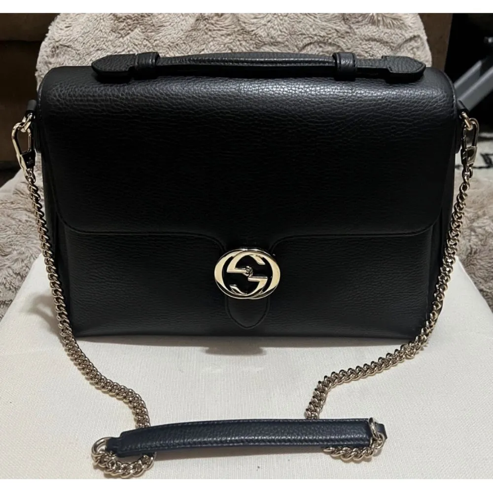 Gucci Interlocking GG Leather Crossbody Bag