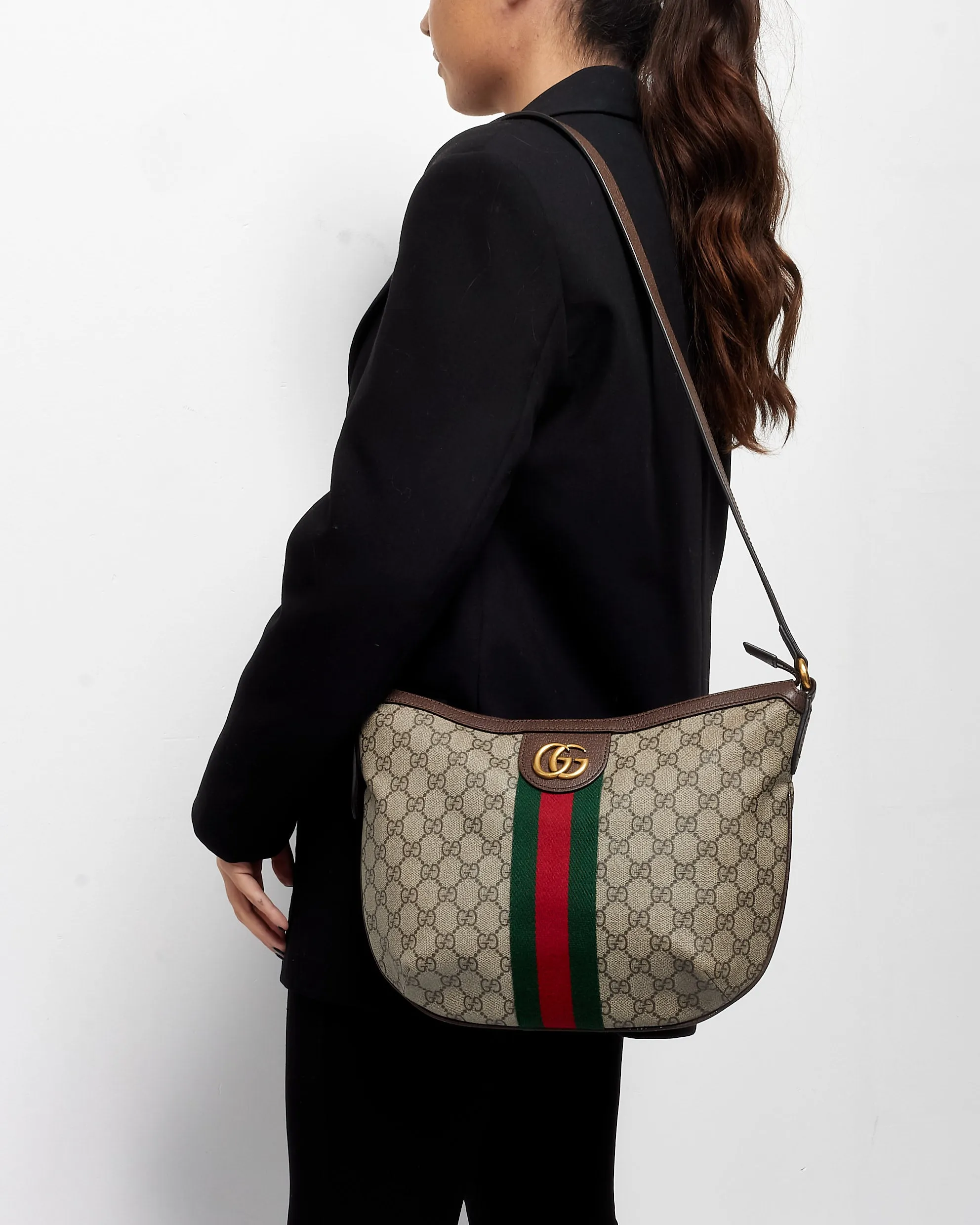 Gucci Monogram Coated Canvas Small Ophidia Crossbody Bag