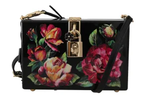 Hand Painted Wooden Roses BOX SICILY Leather Purse