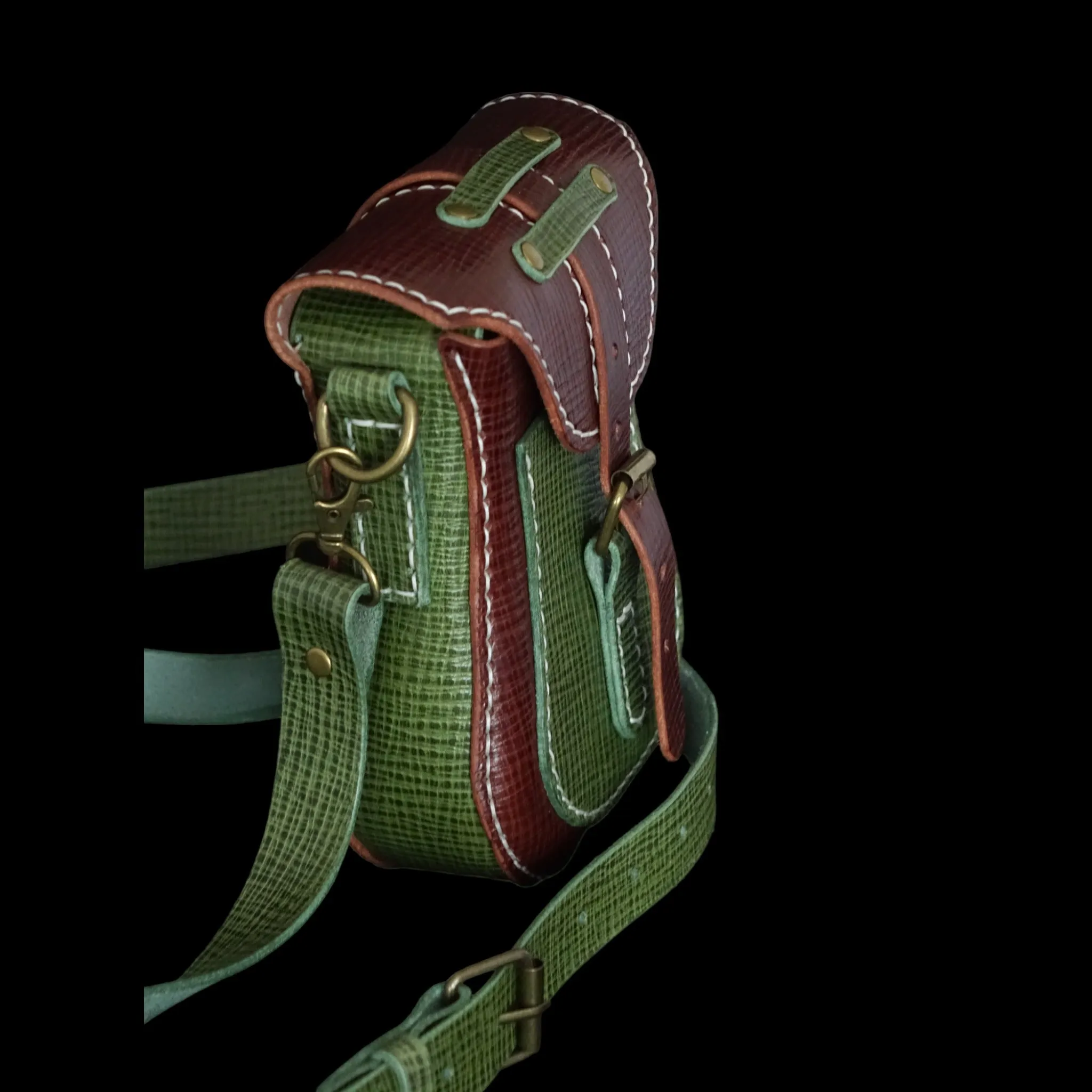 Handmade Petit Leather Crossbody Bag- Adjustable Strap