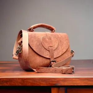 Handmade Pueblo Whiskey Leather Crossbody Bag