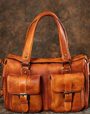 Handmade Red Leather Womens Satchel Shoulder Bag Best Handbag Vintage Crossbody Purses for Ladies