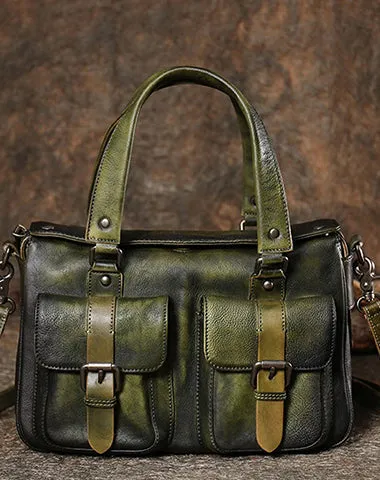 Handmade Red Leather Womens Satchel Shoulder Bag Best Handbag Vintage Crossbody Purses for Ladies
