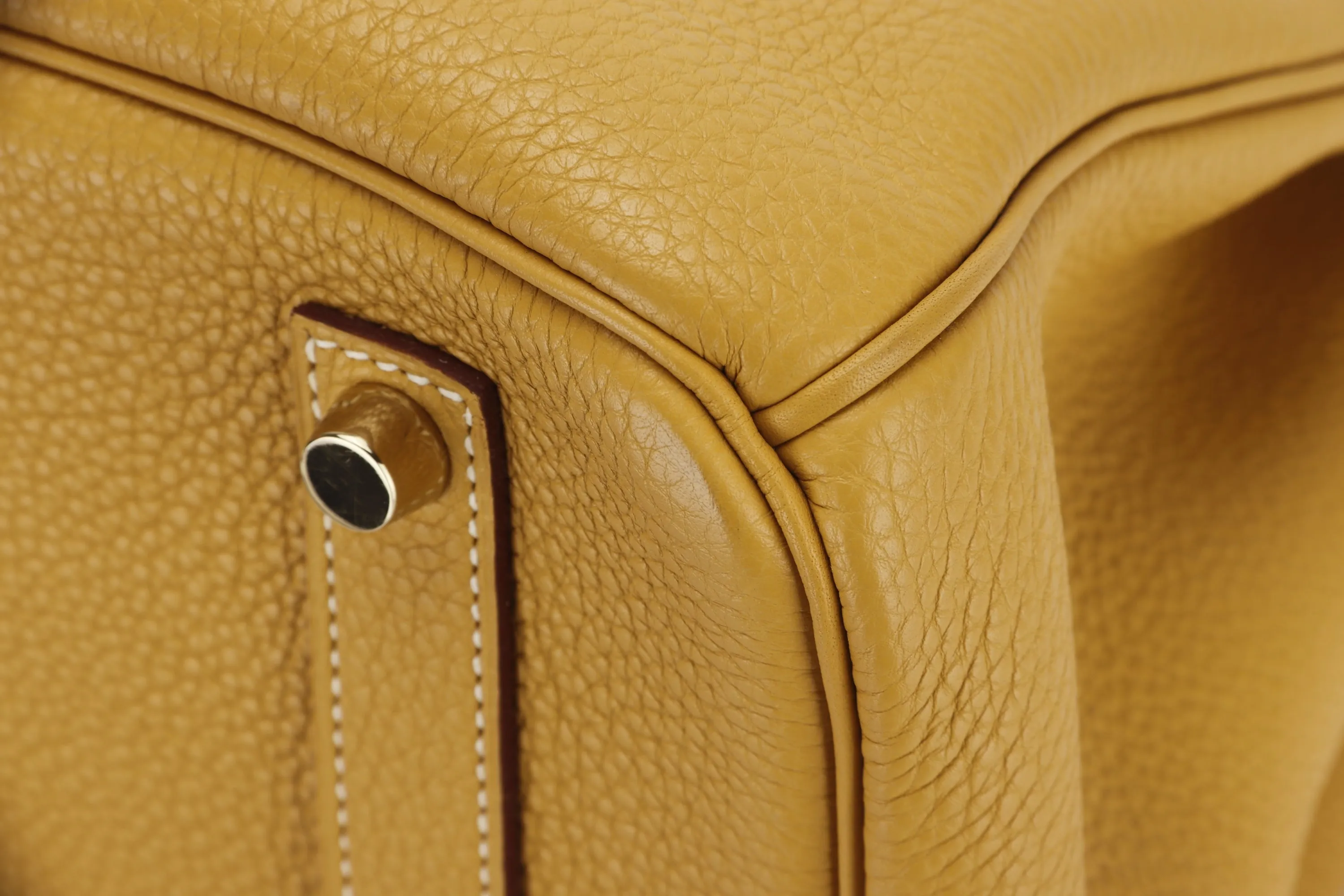 HERMES BIRKIN 35 (STAMP L) MOUTARDE CLEMENCE LEATHER GOLD HARDWARE, WITH KEYS, LOCK, RAINCOAT & DUST COVER