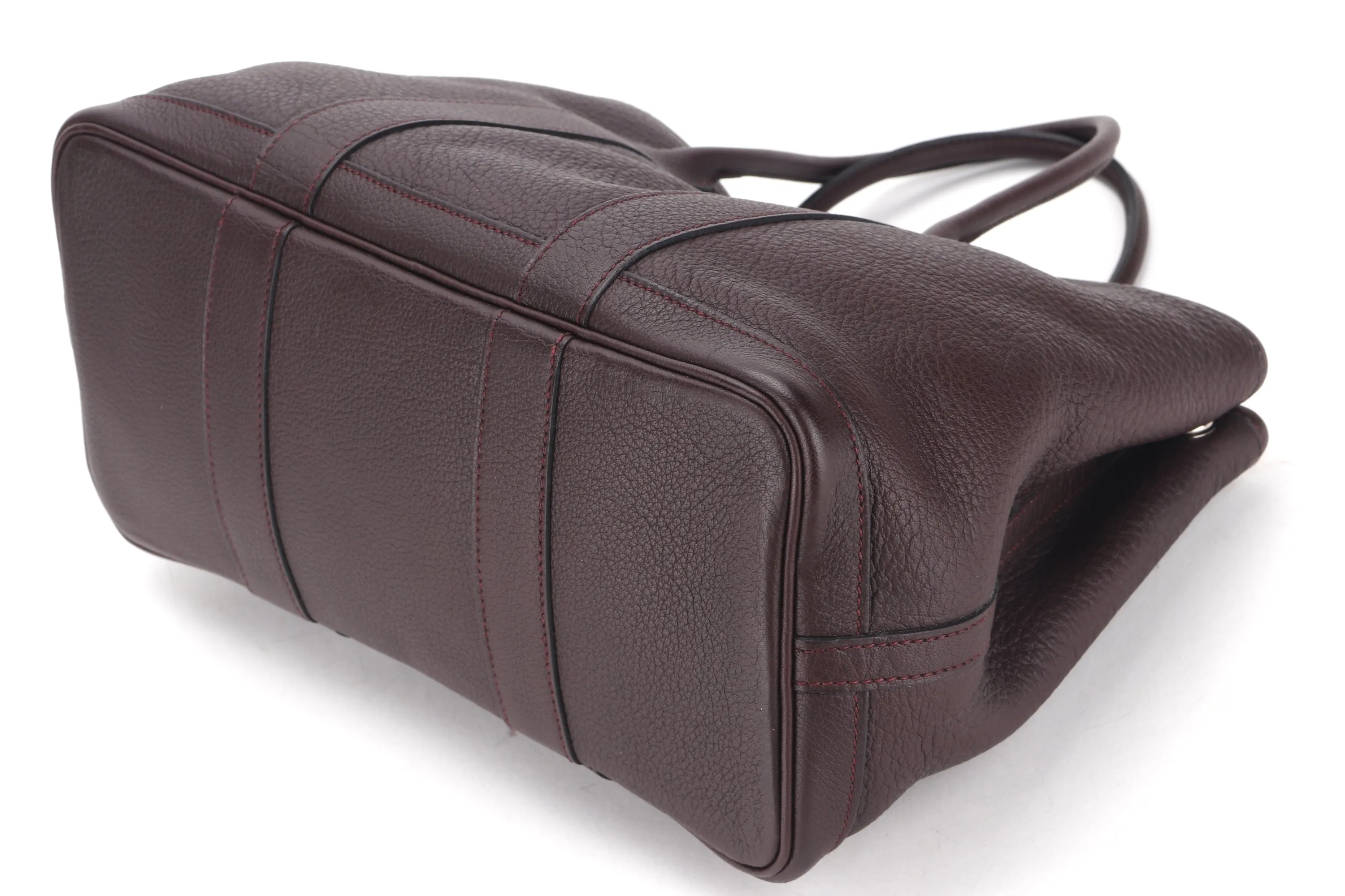 HERMES GARDEN PARTY 30 (STAMP N SQUARE) BORDEAUX TOGO LEATHER PALLADIUM HARDWARE, NO DUST COVER