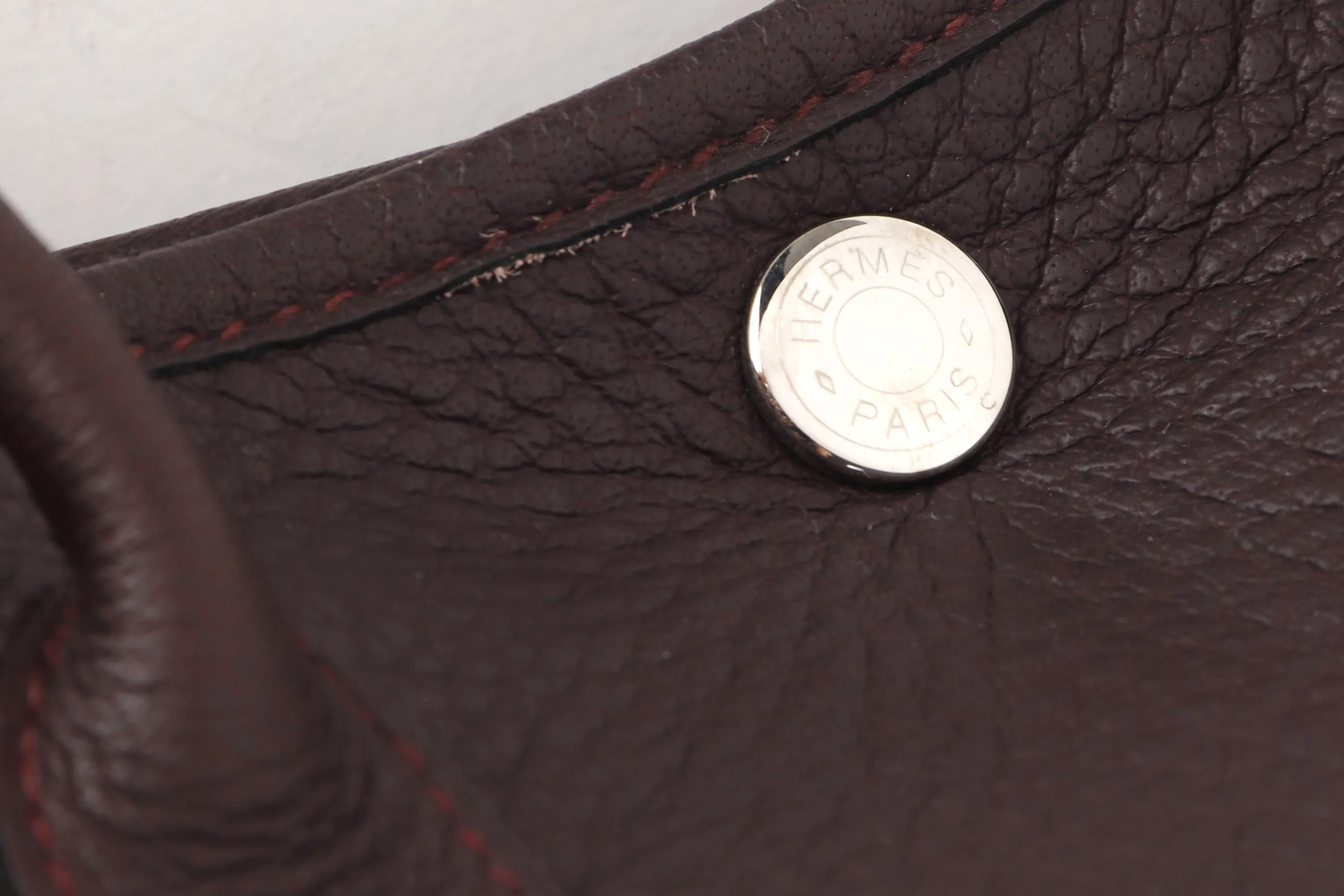 HERMES GARDEN PARTY 30 (STAMP N SQUARE) BORDEAUX TOGO LEATHER PALLADIUM HARDWARE, NO DUST COVER